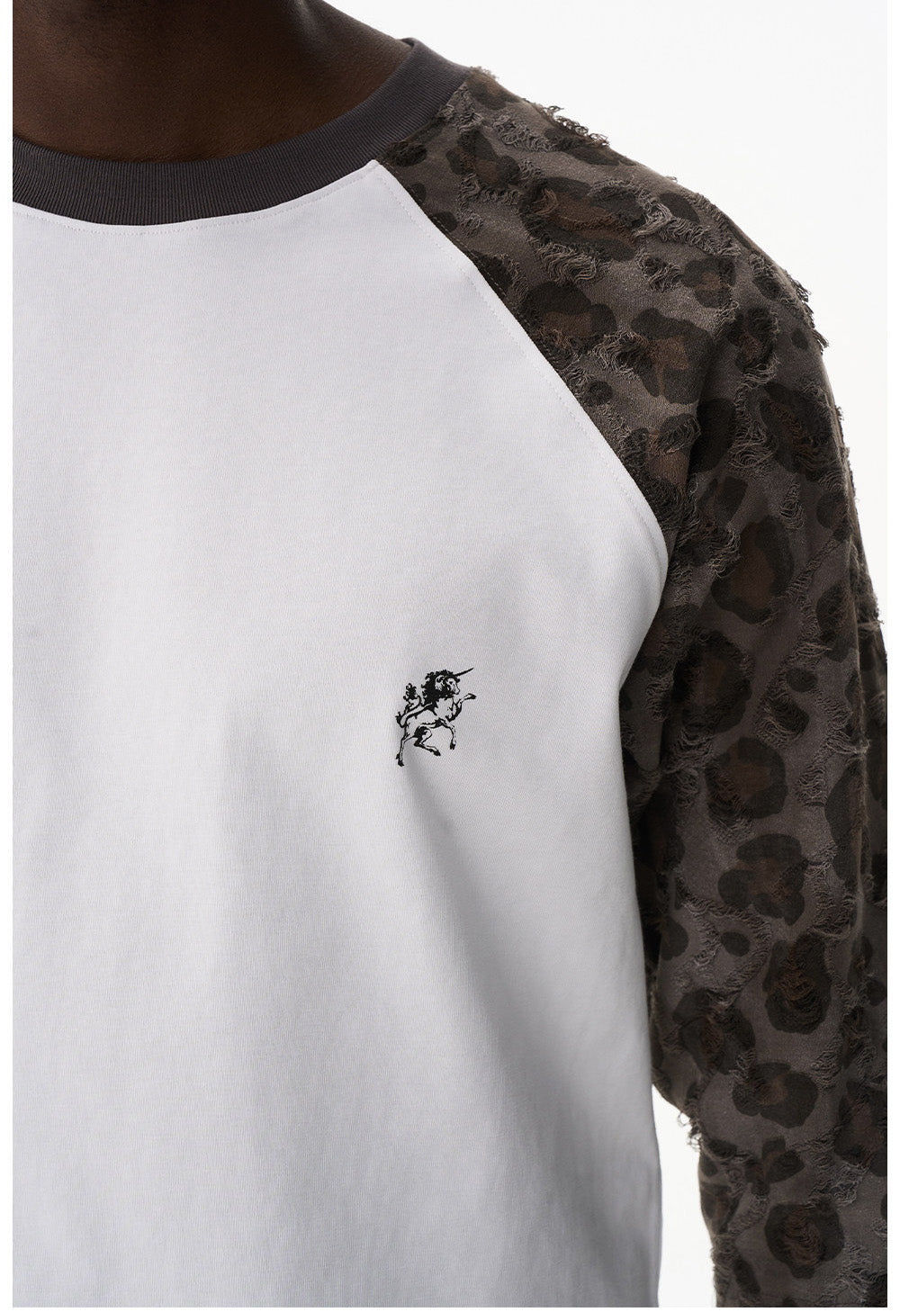 Raglan Leopard Print T-Shirt