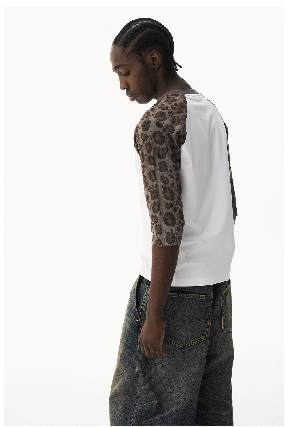 Raglan Leopard Print T-Shirt