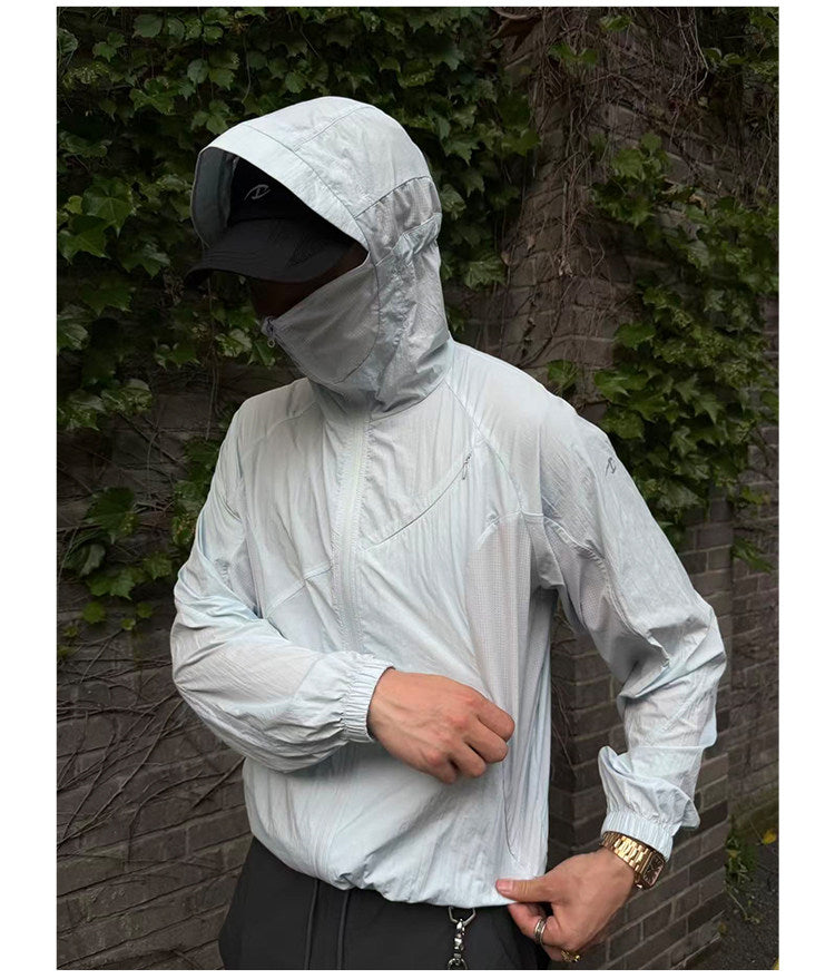 Lightweight breathable jacket with a hood