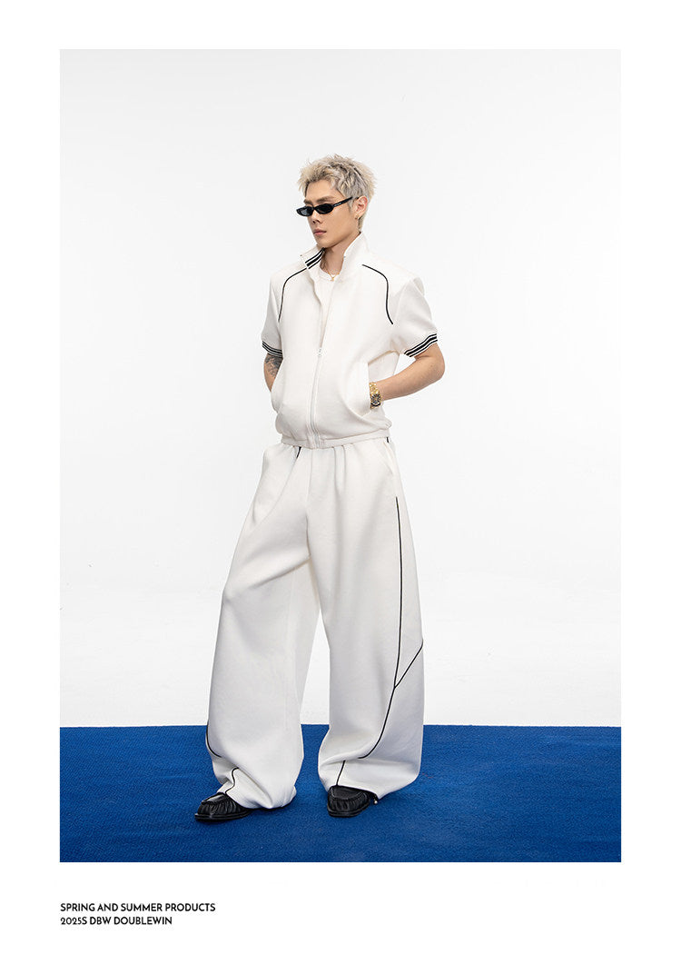 Air Layer Contrast Silhouette Jacket Set