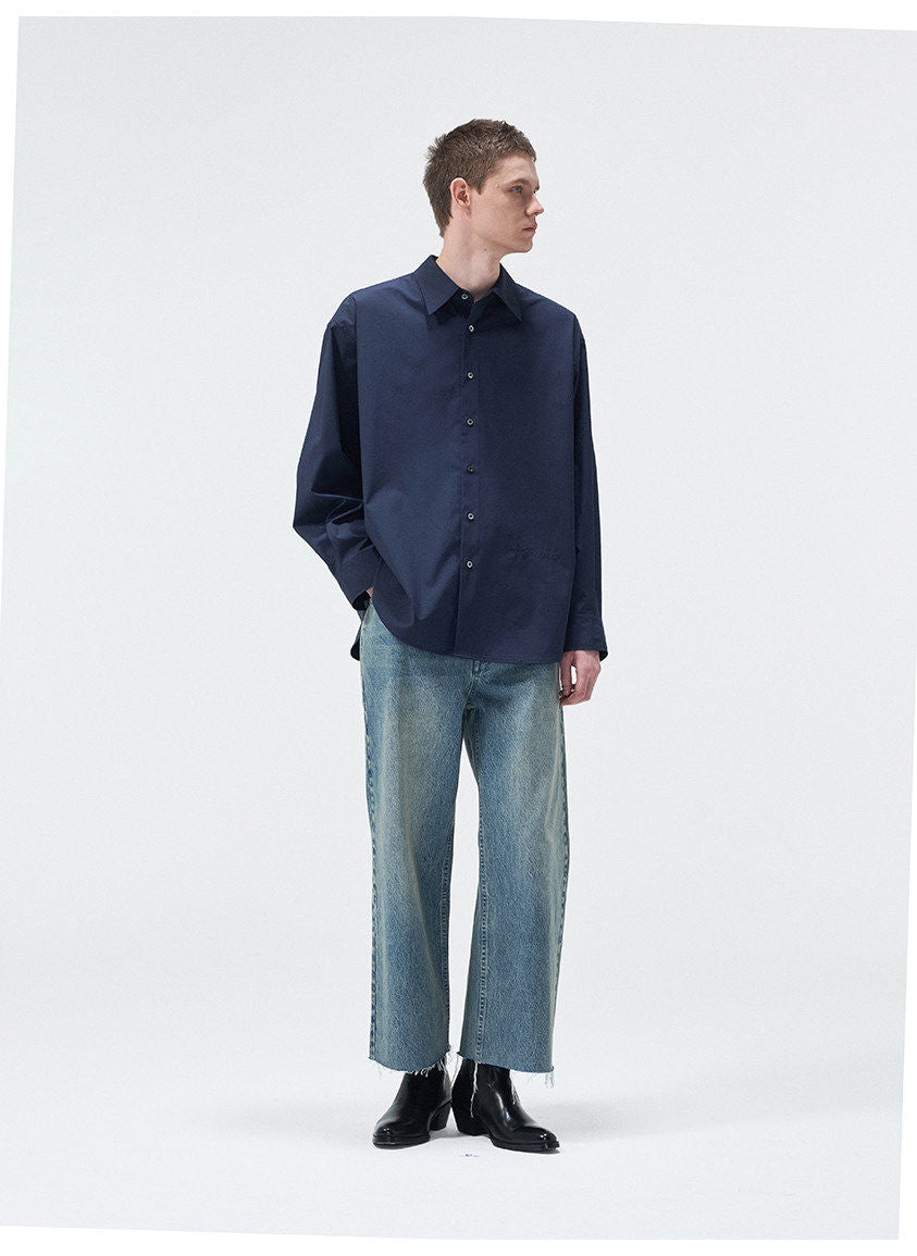 Wash Blue Straight-Leg Jeans