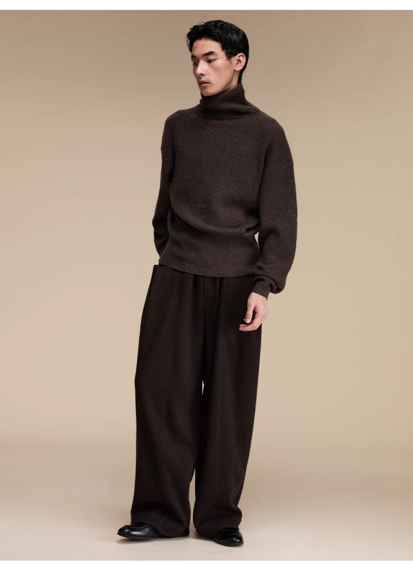 Wool blend elastic waist sweatpants