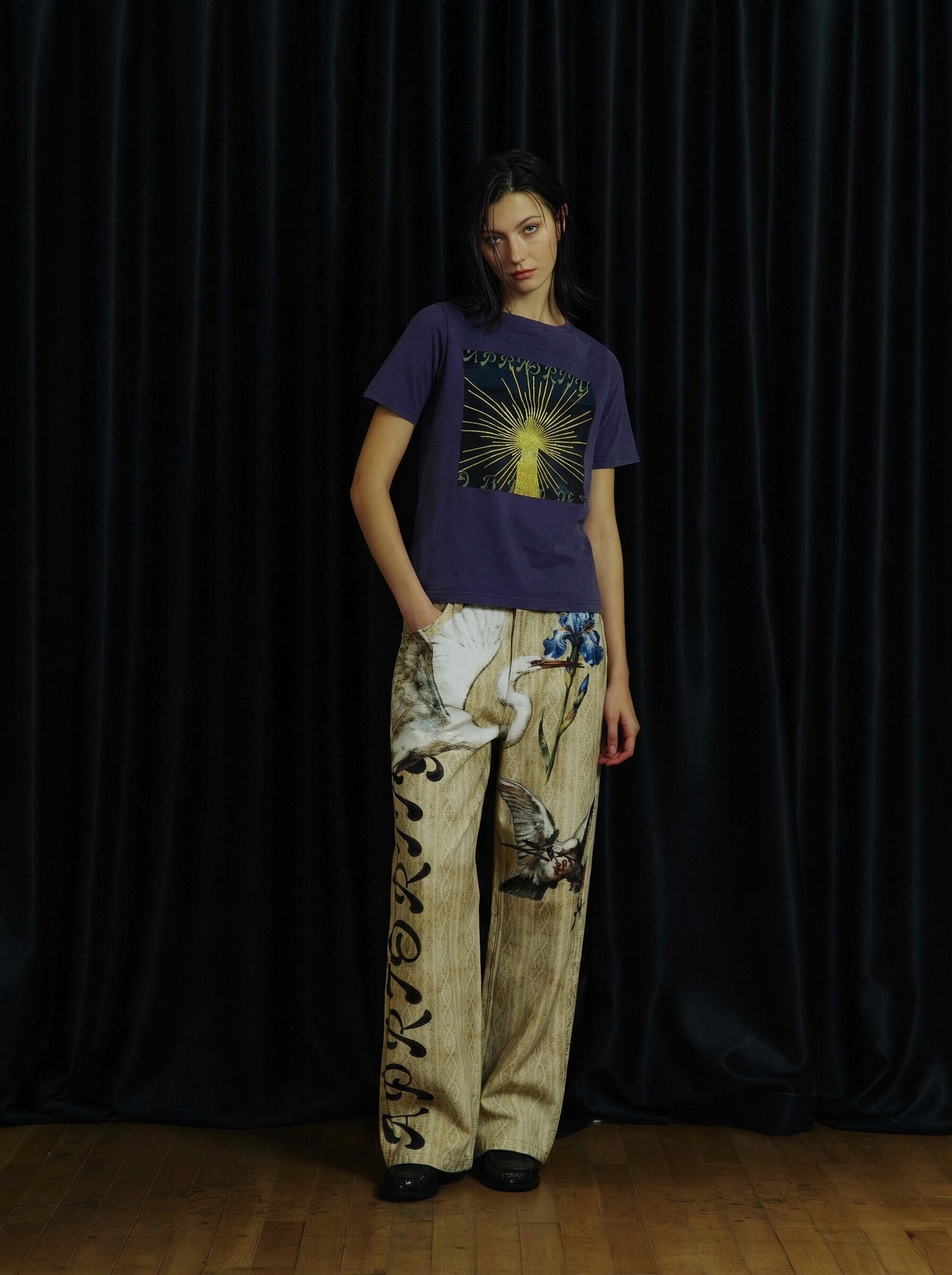 3D-Printed Denim Casual Pants