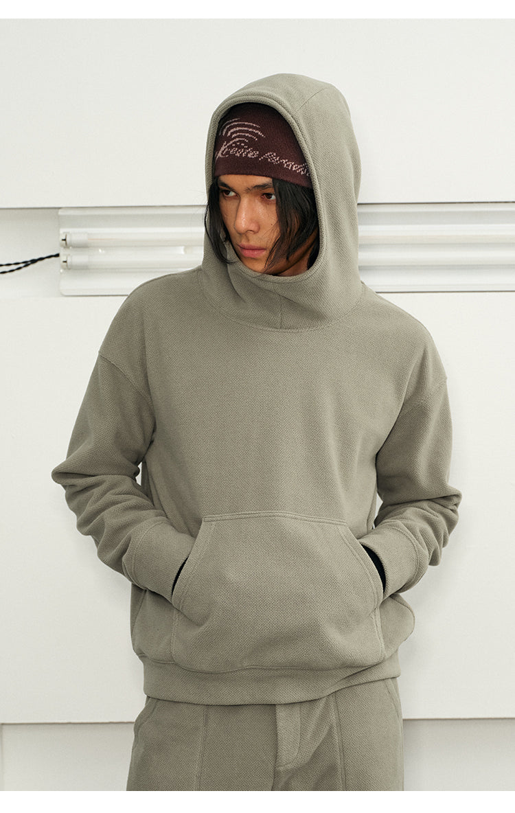 Pile collar Hooded sweatshirt