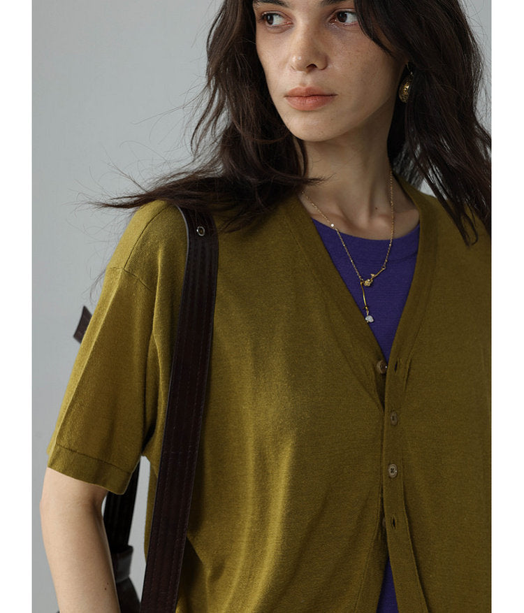 Half-front knit shirt