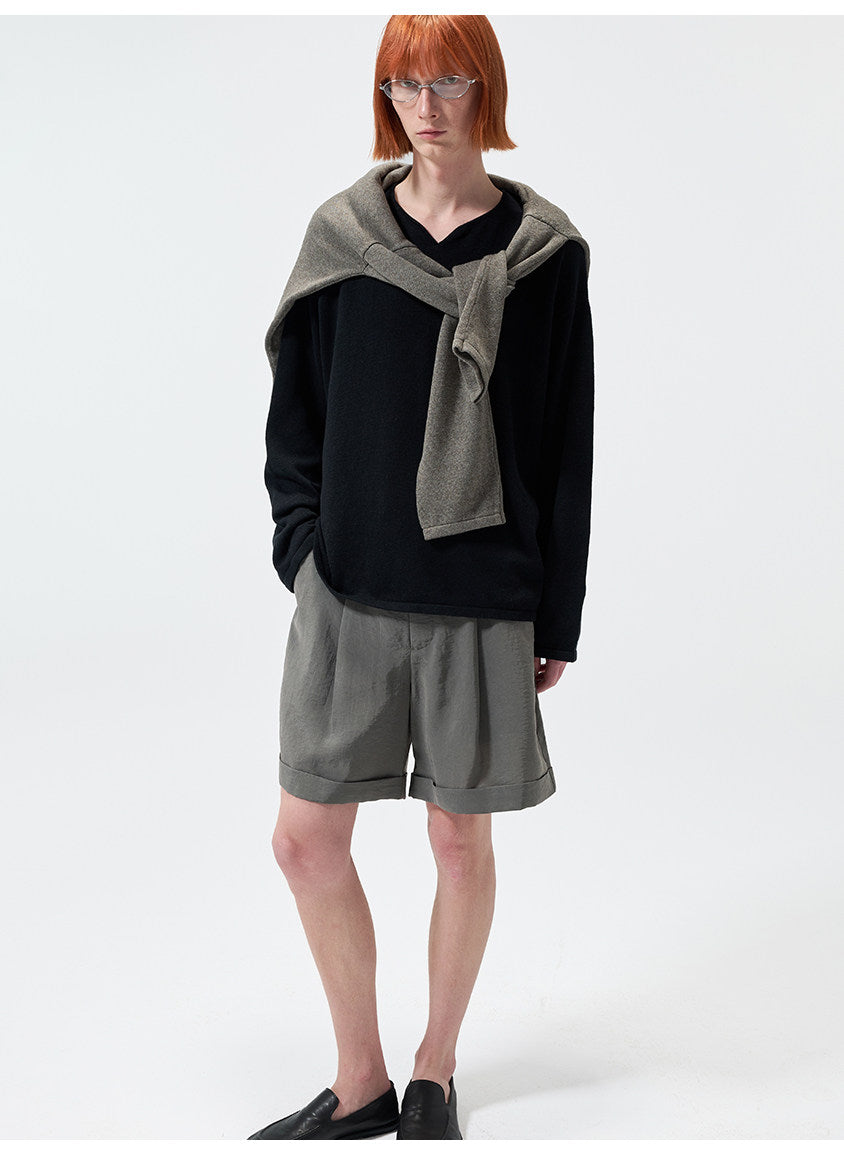 Casual Pants with a Partial Elastic Waistband