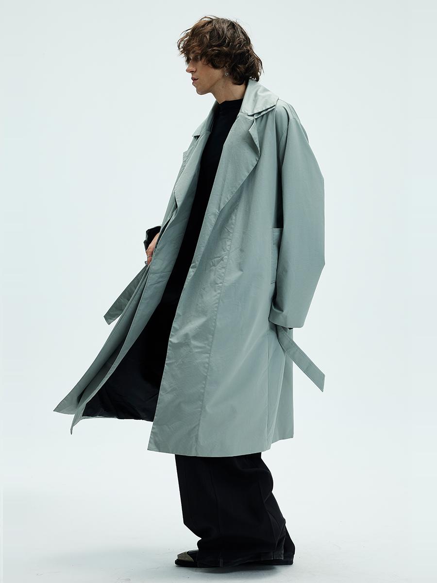 A-line strap long coat