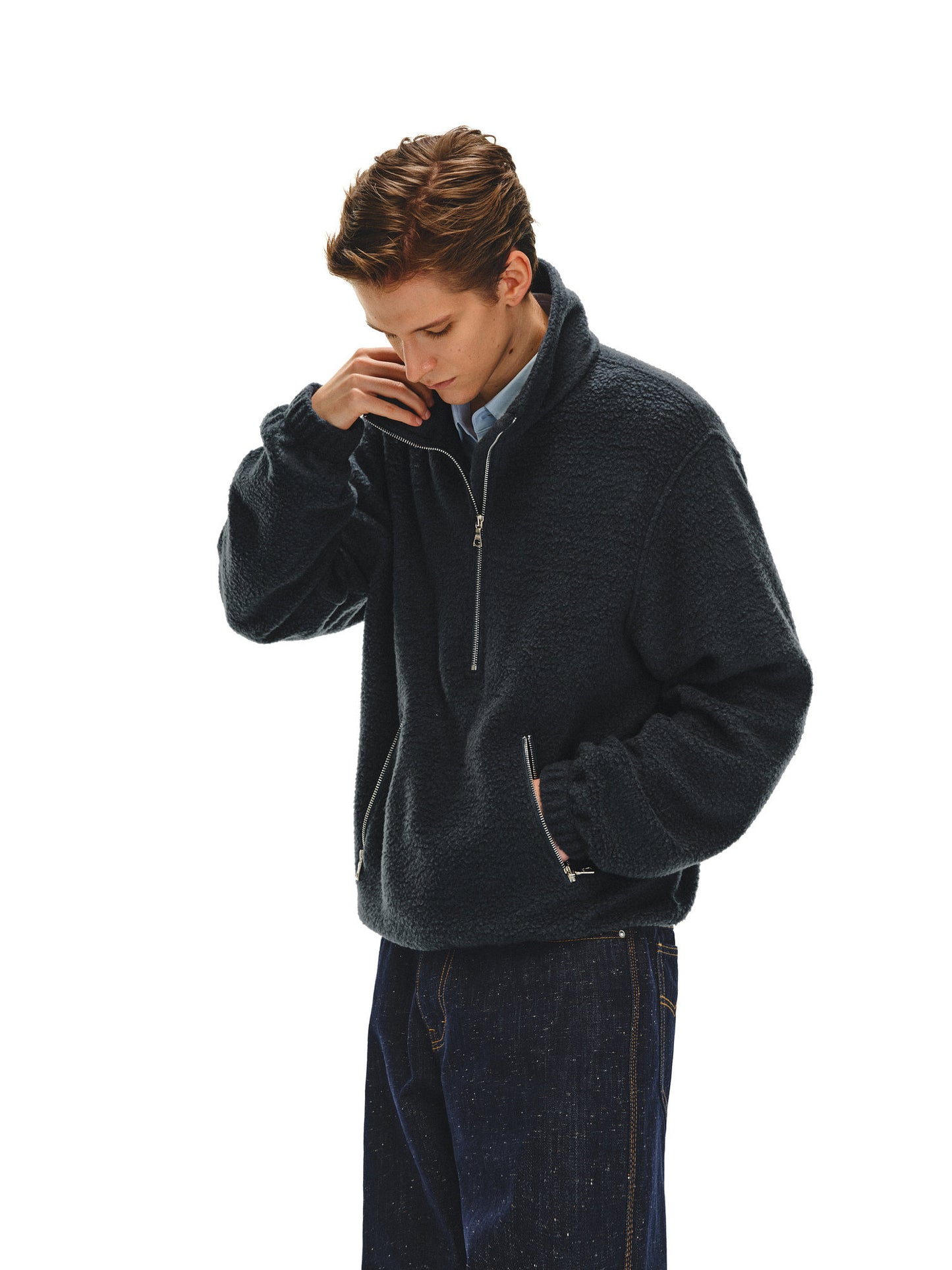 Half-Zip Pullover Wool Shirt