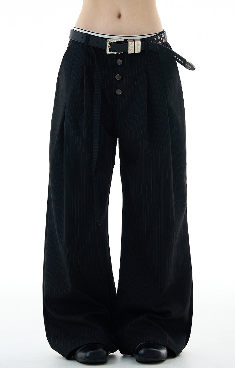 Drape Stripe Casual Pants