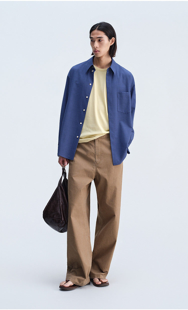Relaxed-Fit French Workwear Casual Pants