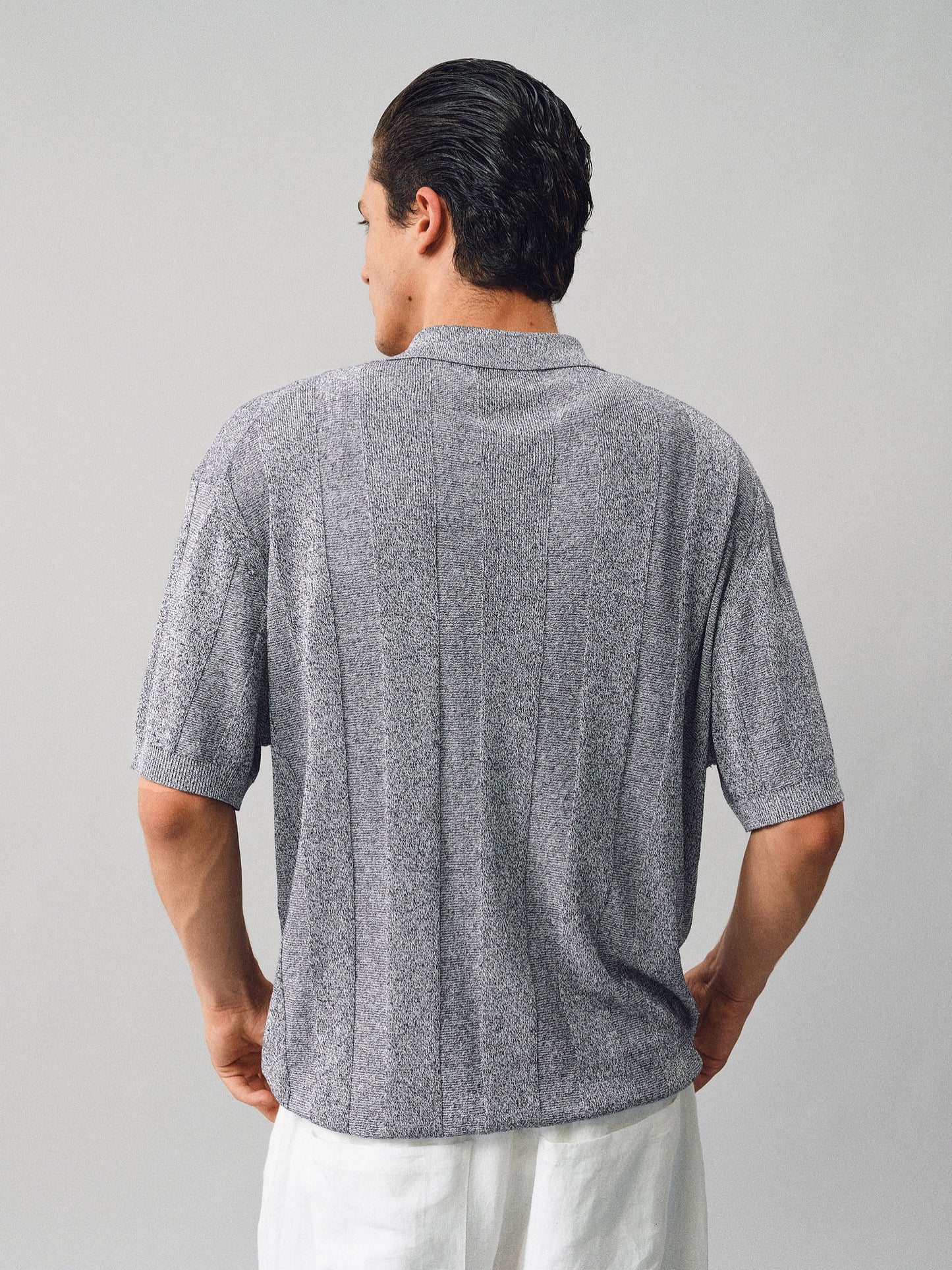 Linen-style button-down shirt