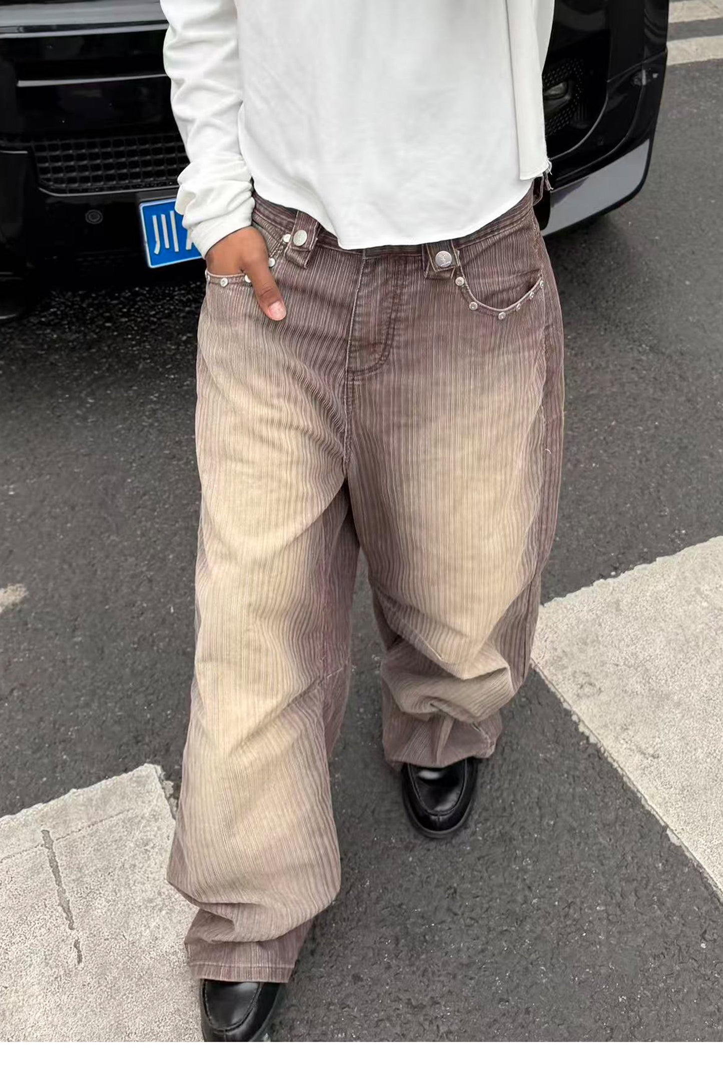 Studded Corduroy Pants