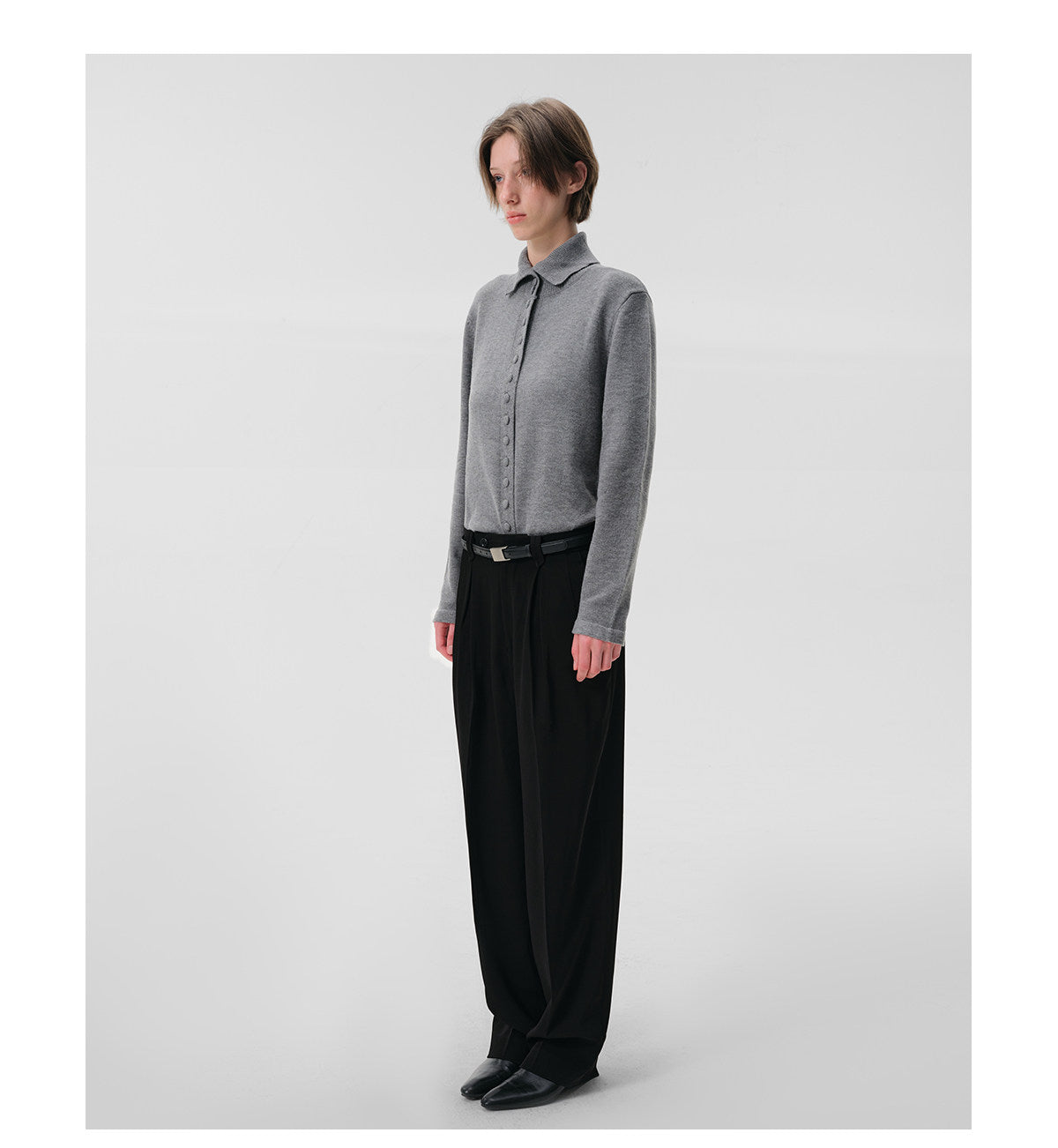 Half-Turtleneck Sweater with Wrap Cuffs