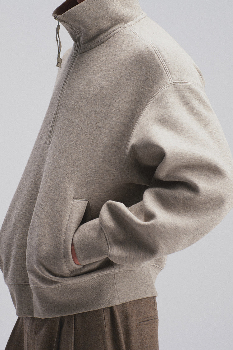 Stand-Up Collar Half-Zip Hoodie