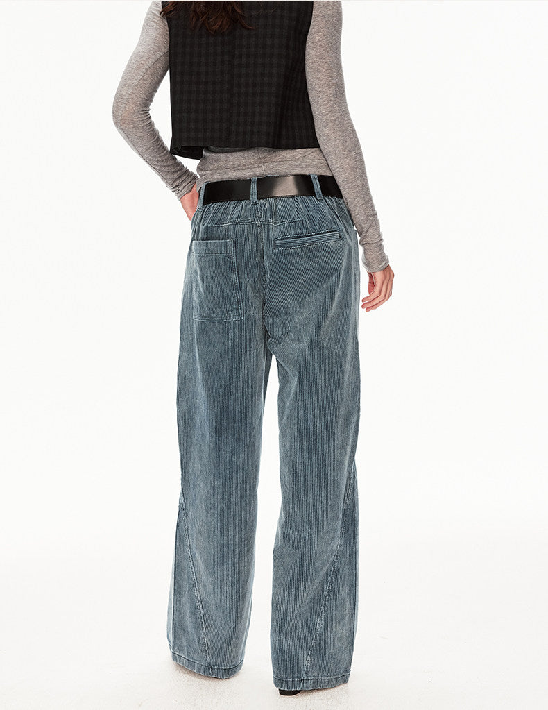 Deconstructed Washed Corduroy Pants