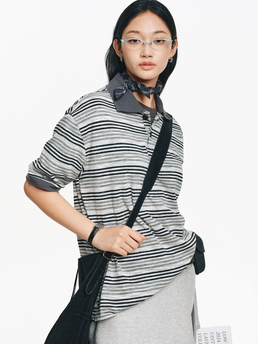 Drop Shoulder Polo Shirt