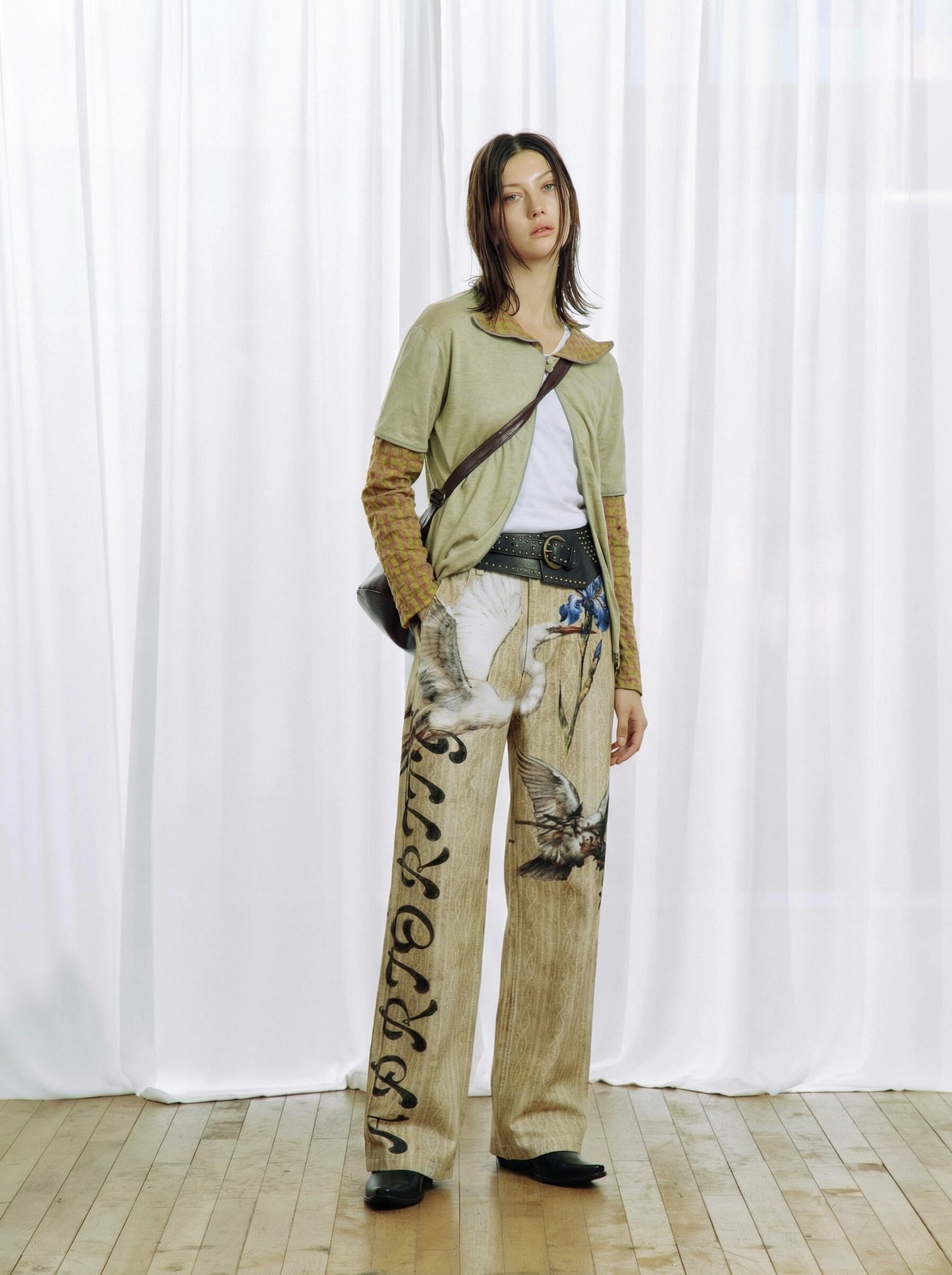 3D-Printed Denim Casual Pants