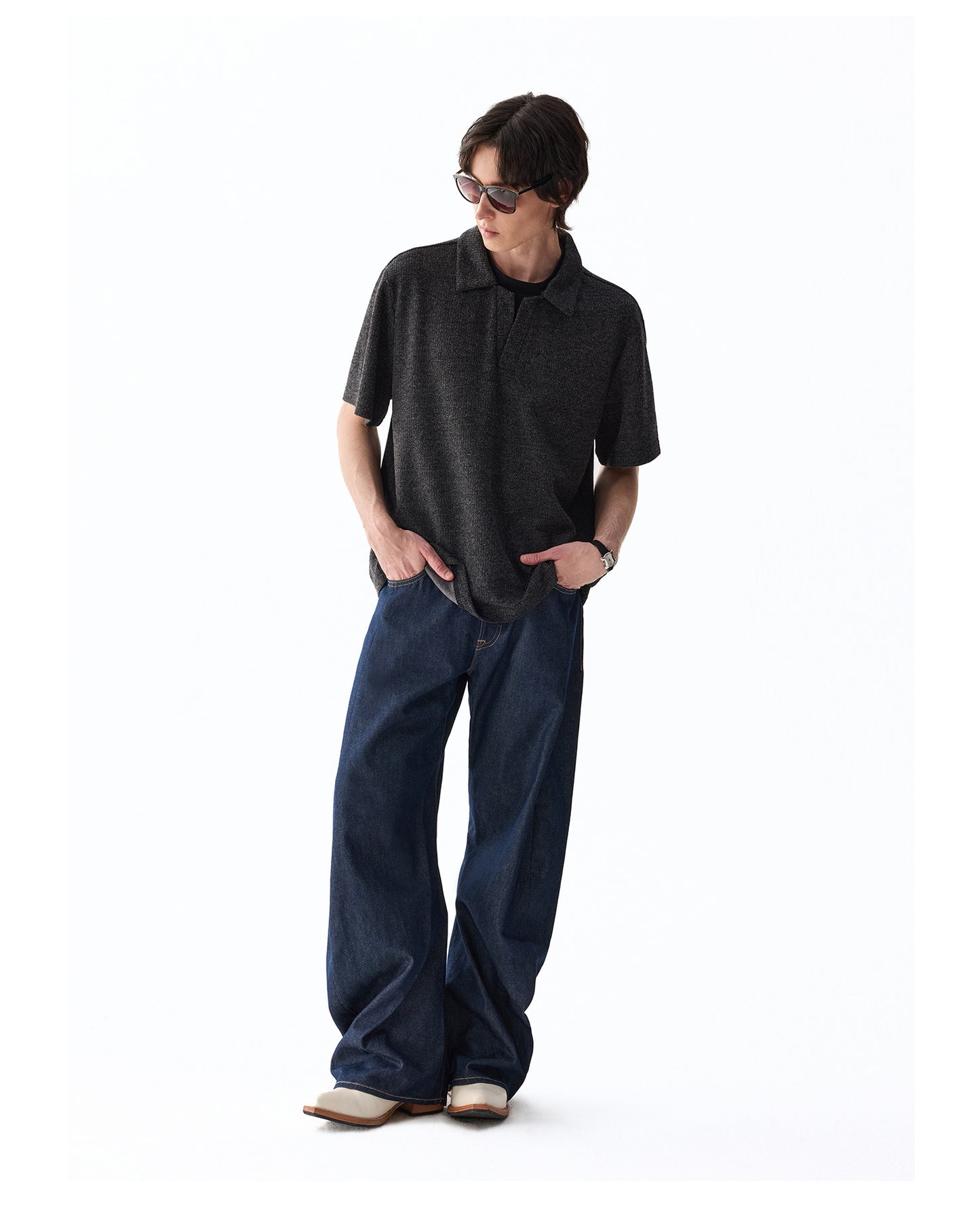 Basic Relaxed-Fit Denim Pants