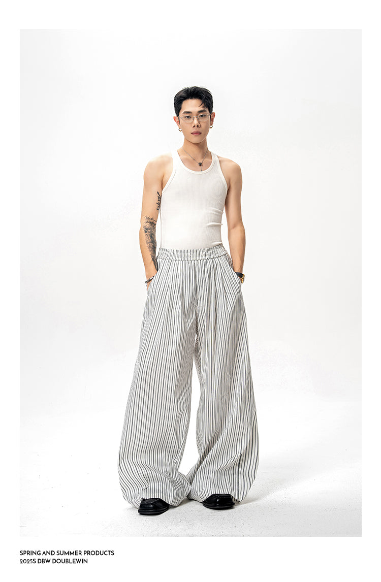 Retro High-End Striped Casual Pants