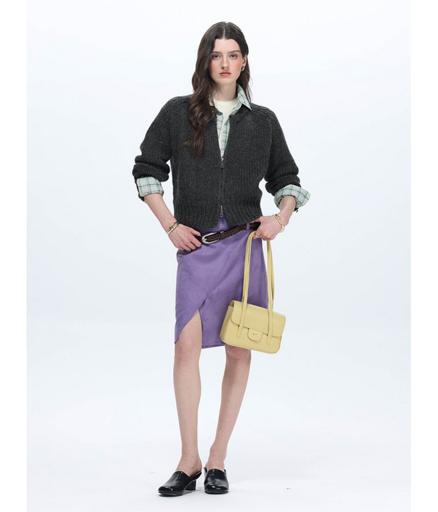 Short-Fit Waist Cardigan