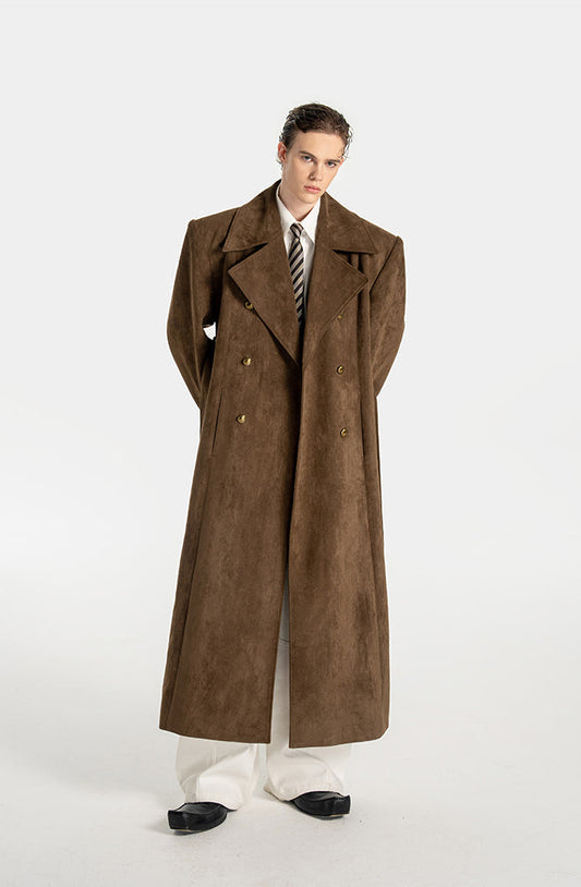 Retro Suede Long Coat
