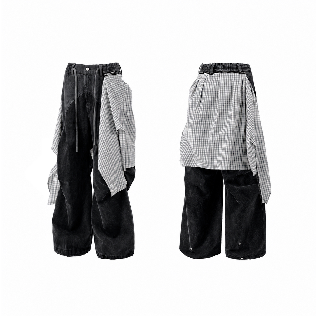 Denim Pants with a Removable Back Panel