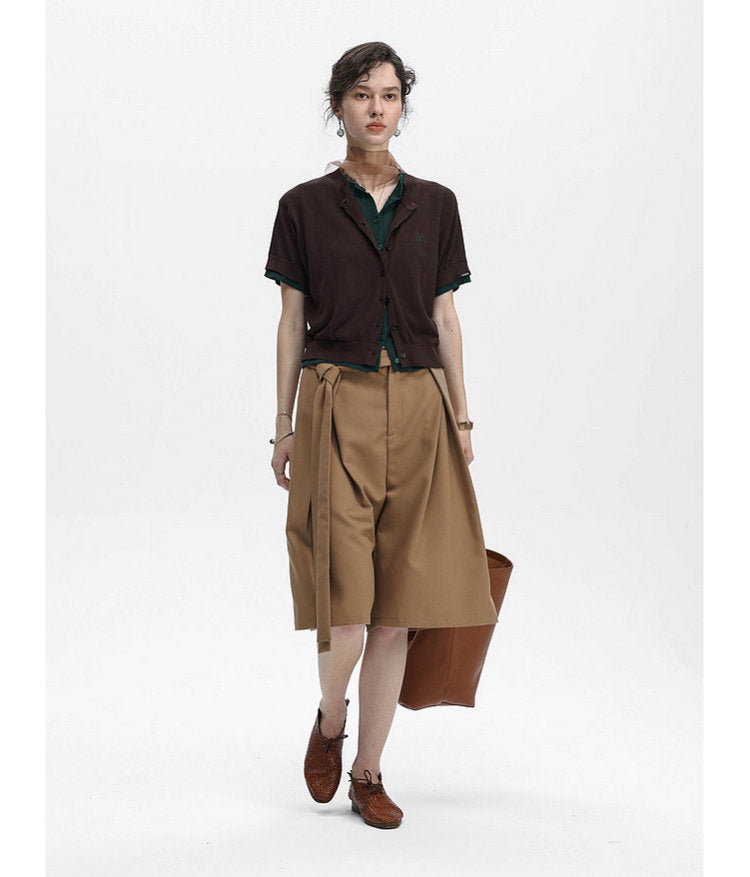 3D-Shirred Shorts