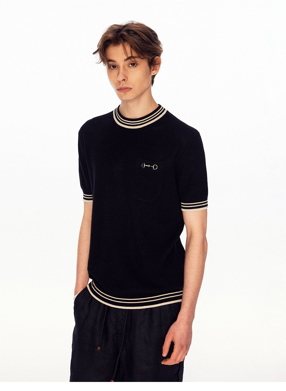 Classic Crew-Neck Knit Shirt