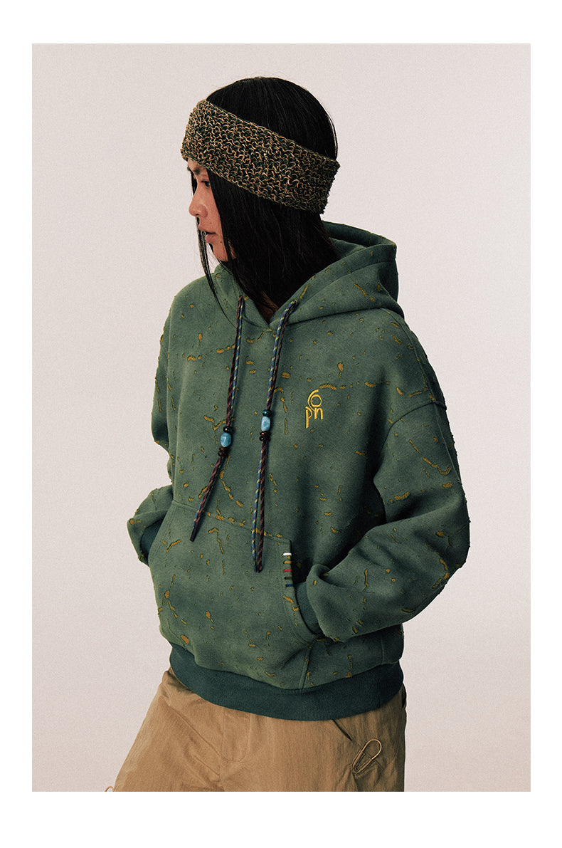Crack Pattern Hooded Sweatshirt