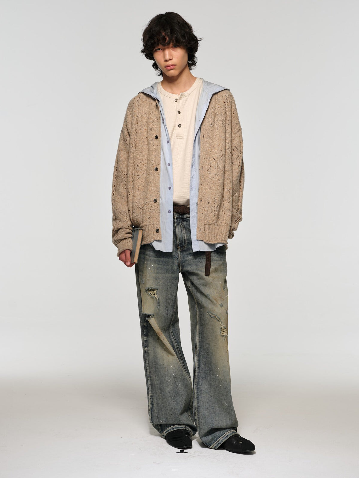 Alpaca Wool Cardigan with Buttons