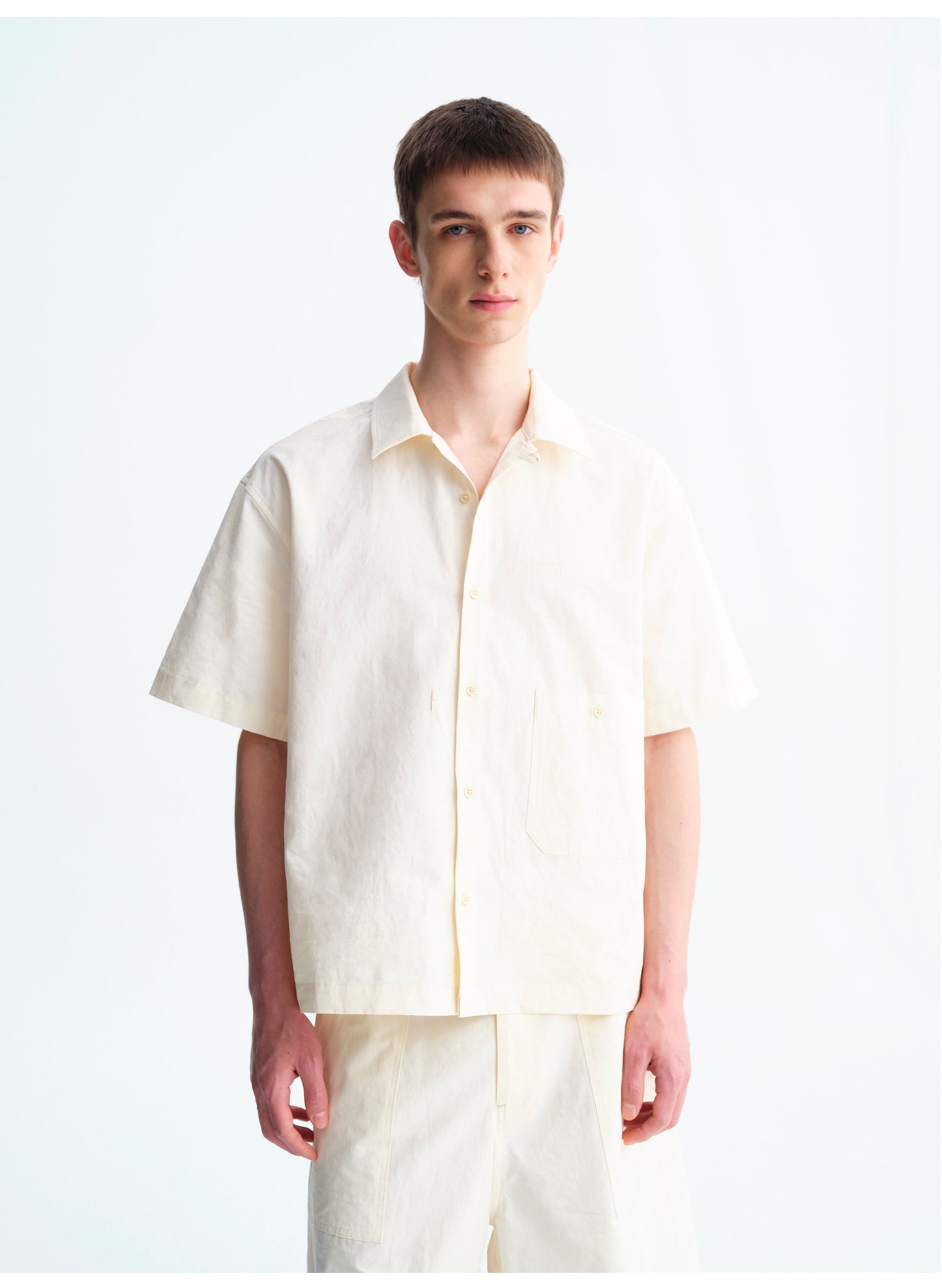 Matte Finish Solid-Color Shirt