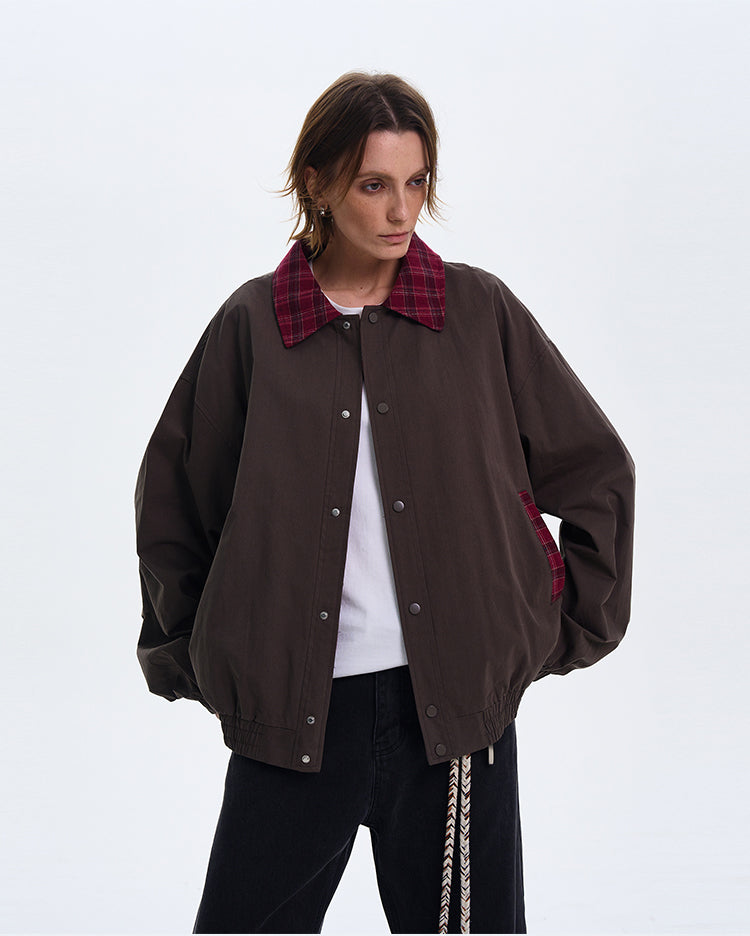 Checkered lapel jacket