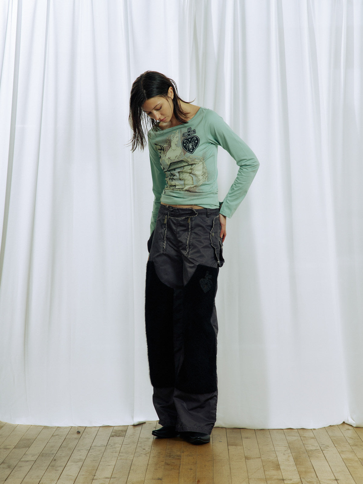 Imitation Horsehair Double Knee Casual Pants