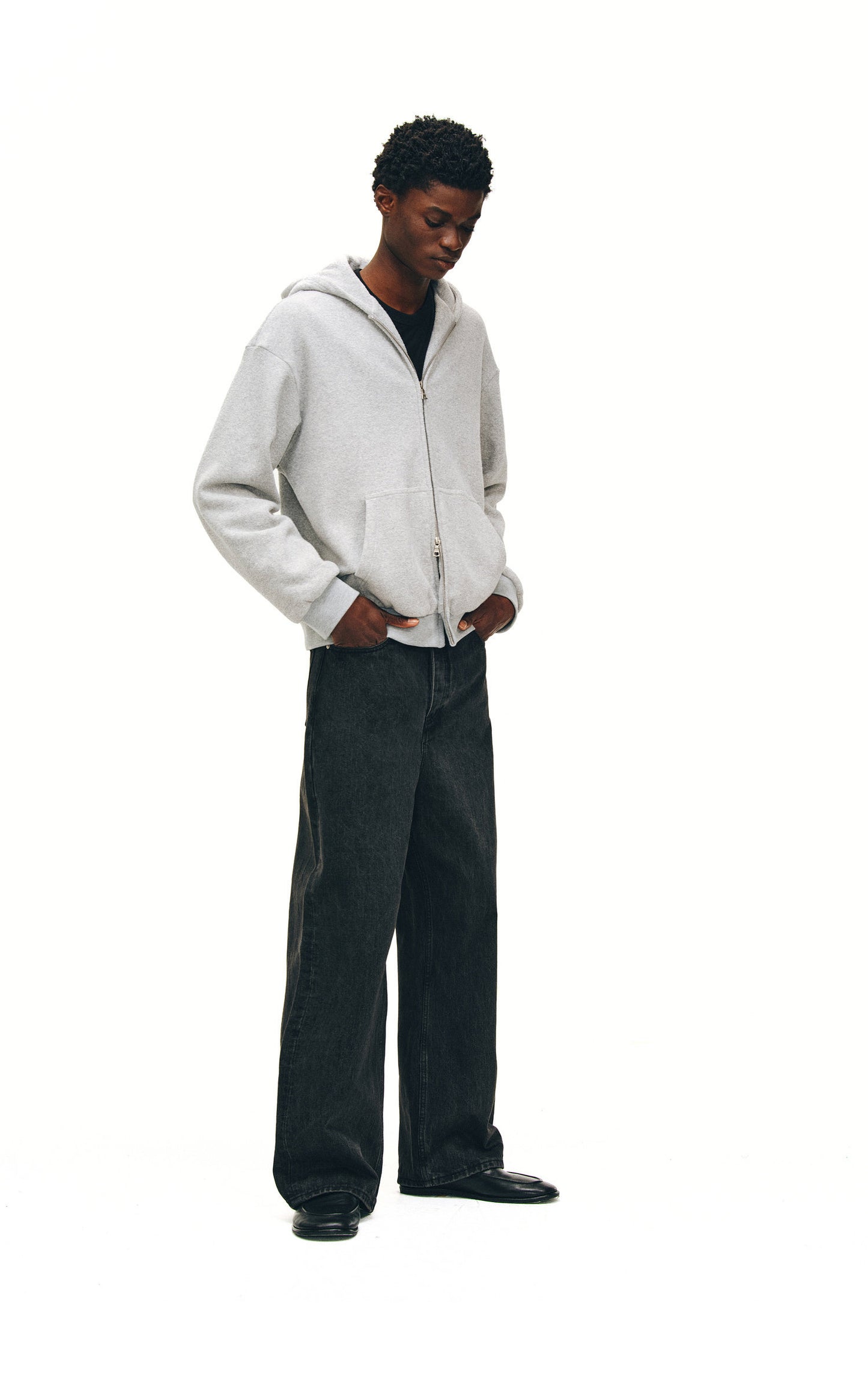 Textured Knit Zip-Up Hoodie