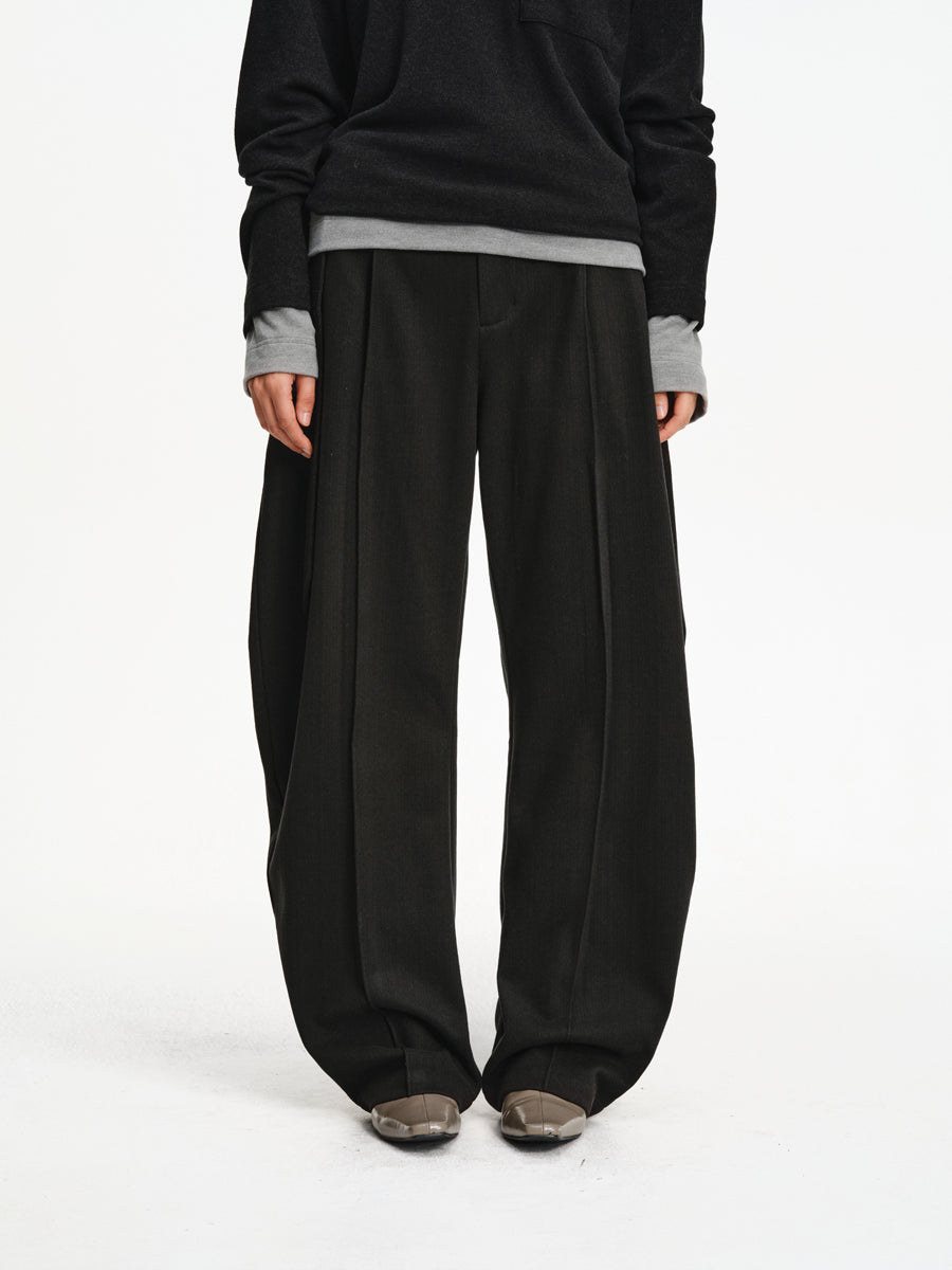 Blended Wool Straight Leg Pants