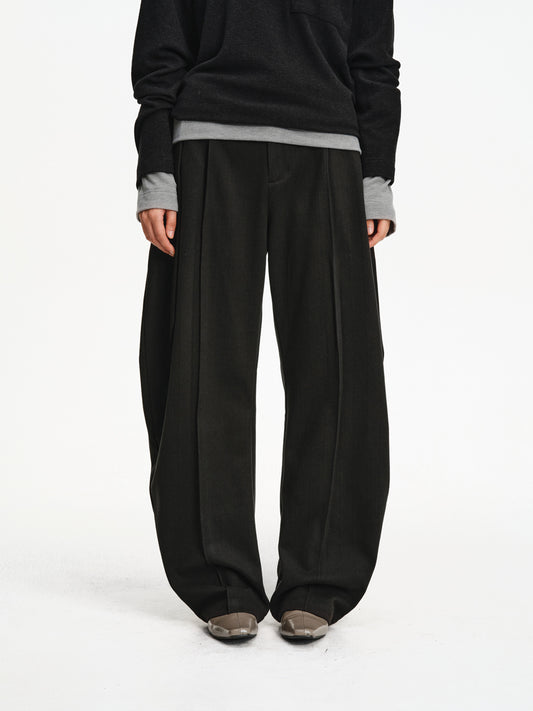 Blended Wool Straight Leg Pants