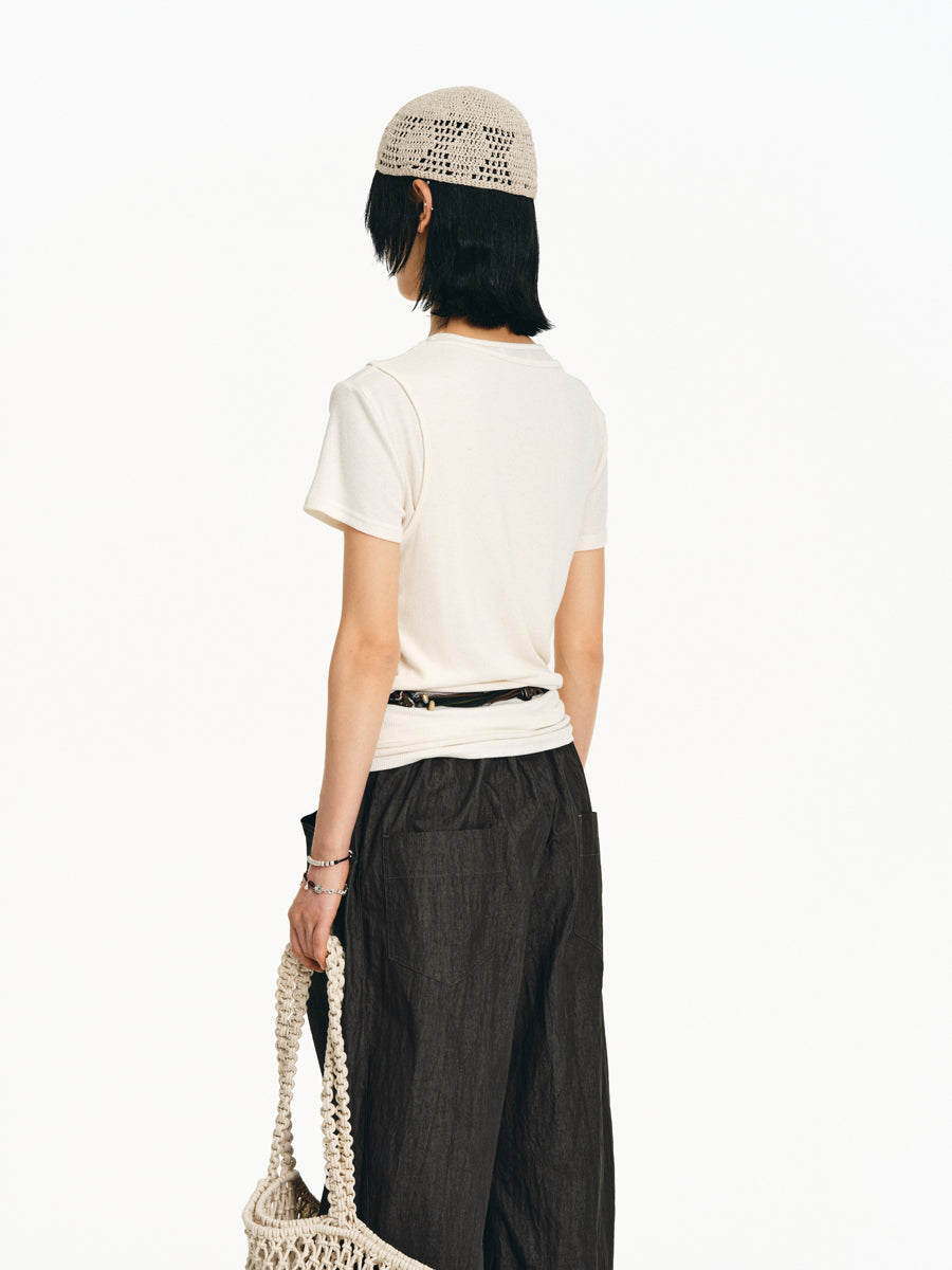 Faux Two-Piece T-Shirt