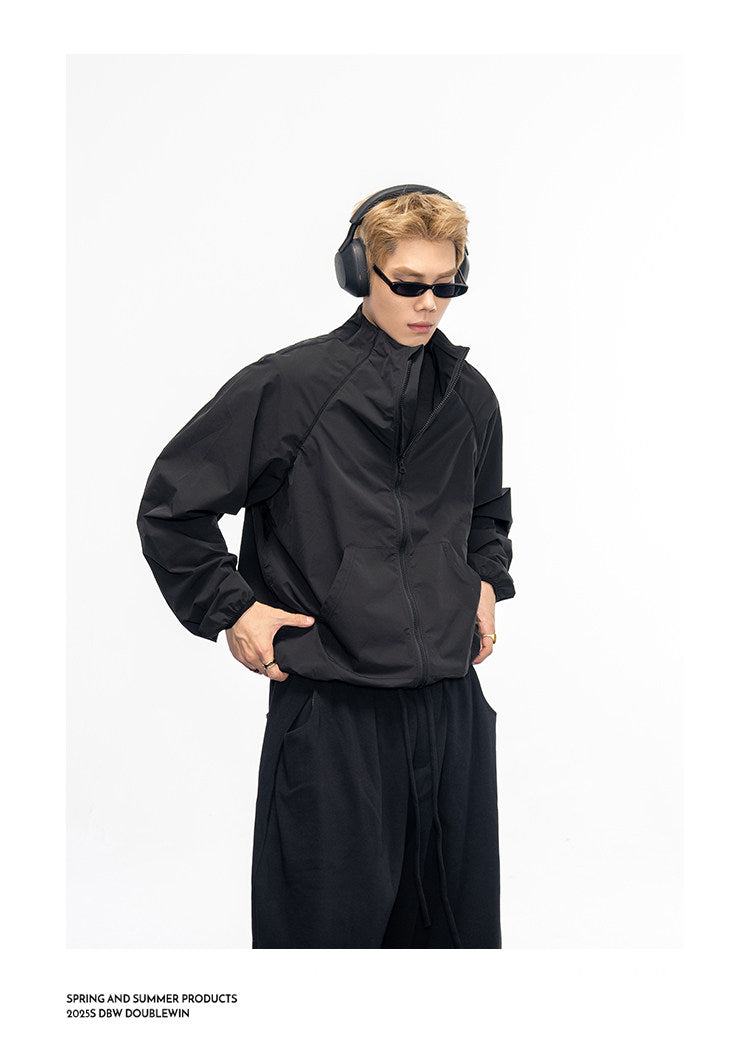Lightweight Stand-Collar UV-Protective Short Jacket