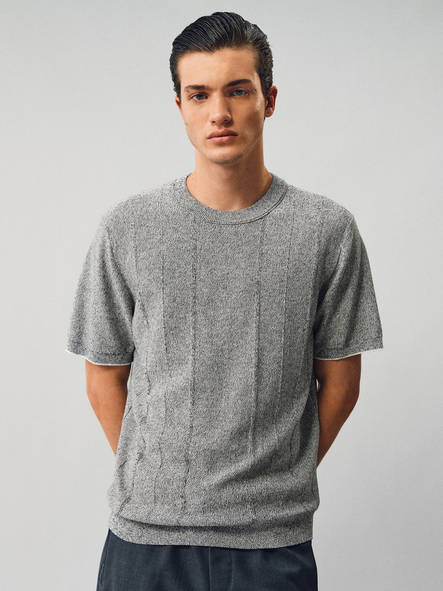 Tencel and Linen Blend Knit Shirt