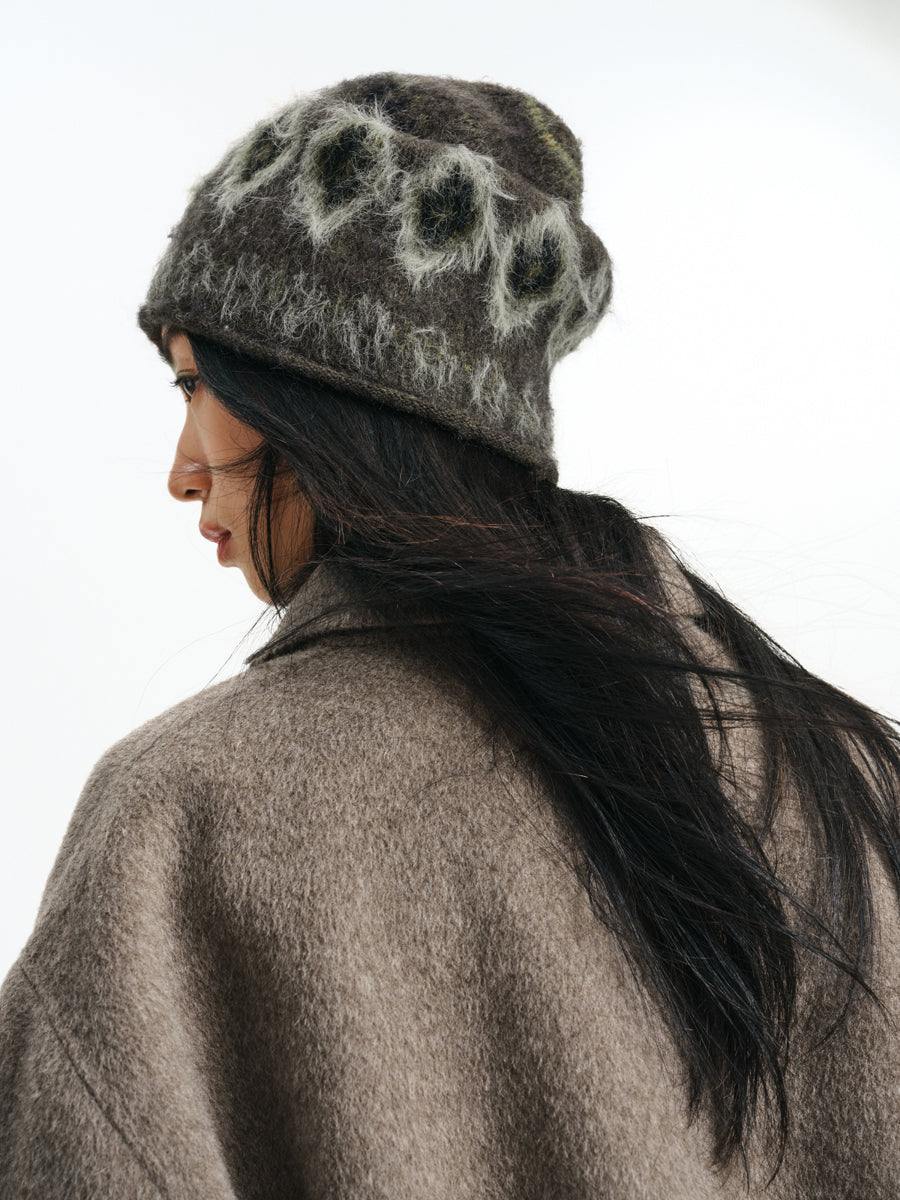 Faux Mink &amp; Sheep Wool Knit Cap