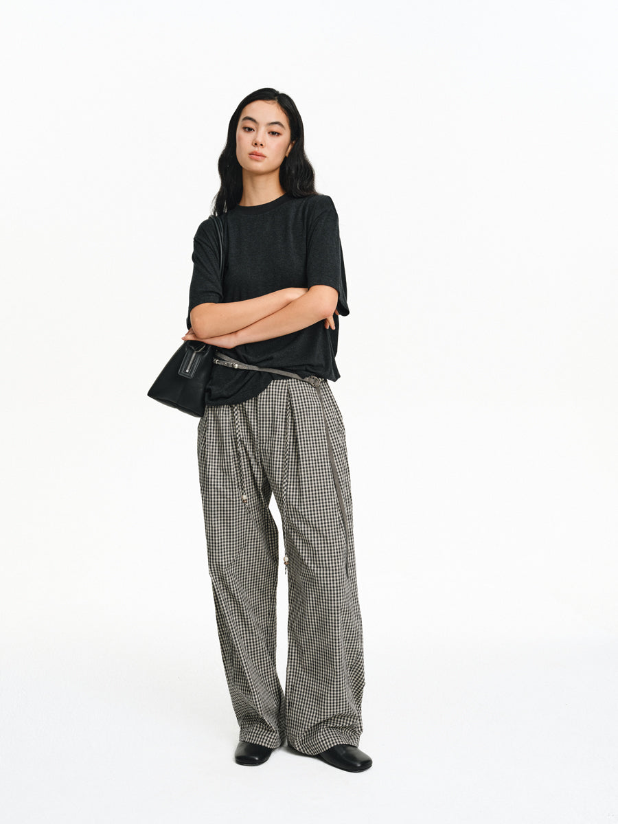 Lazy Check Casual Pants