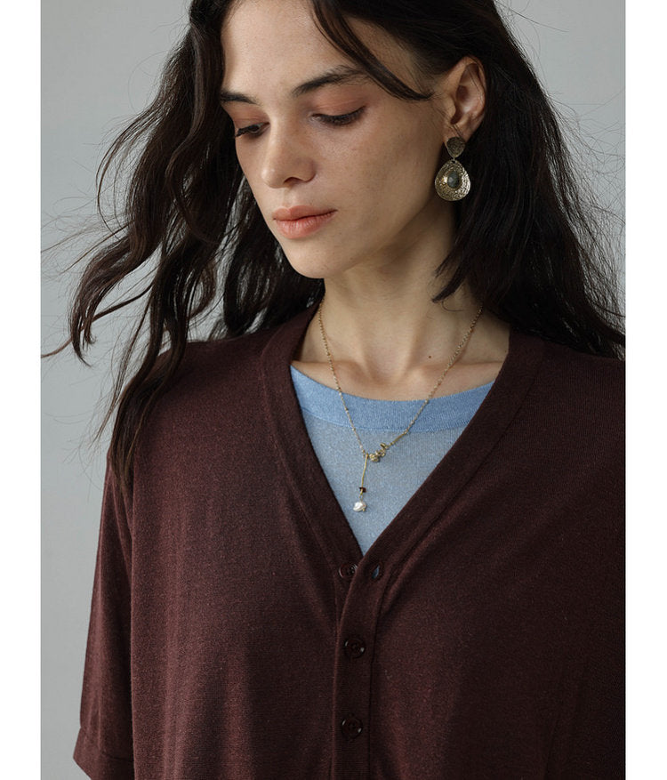Half-front knit shirt