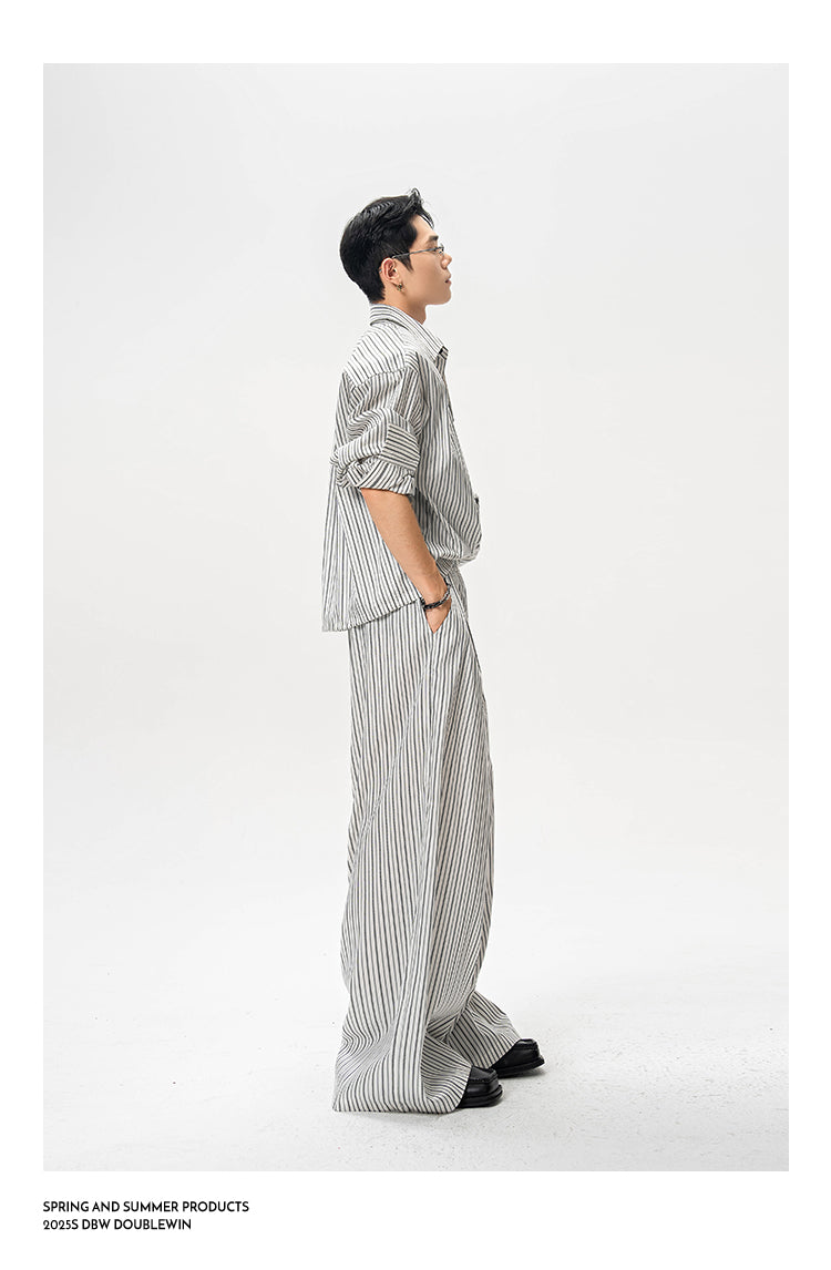 Retro High-End Striped Casual Pants
