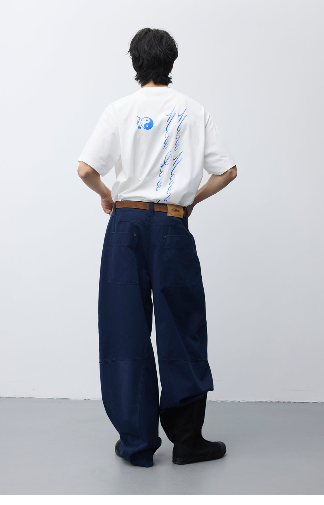Washed Multi-Pleated Casual Pants