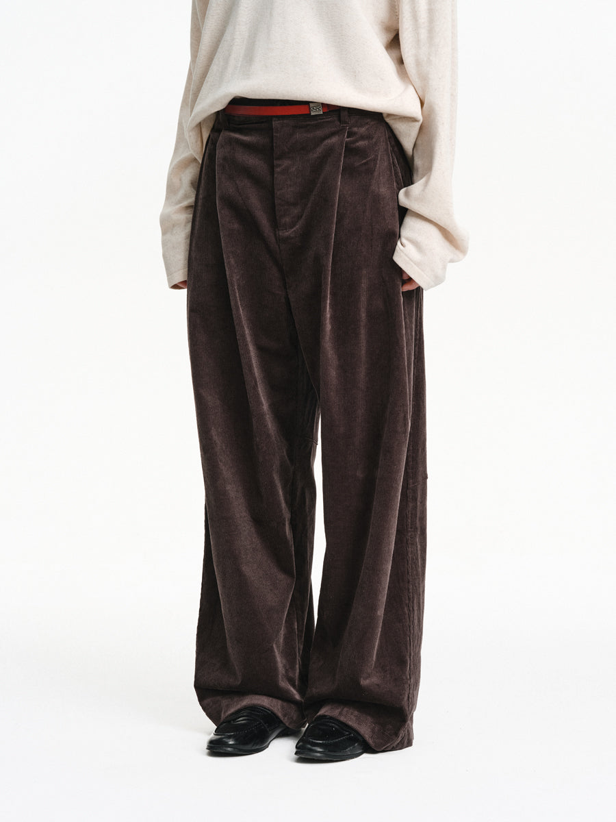 Double-Pleated Casual Pants
