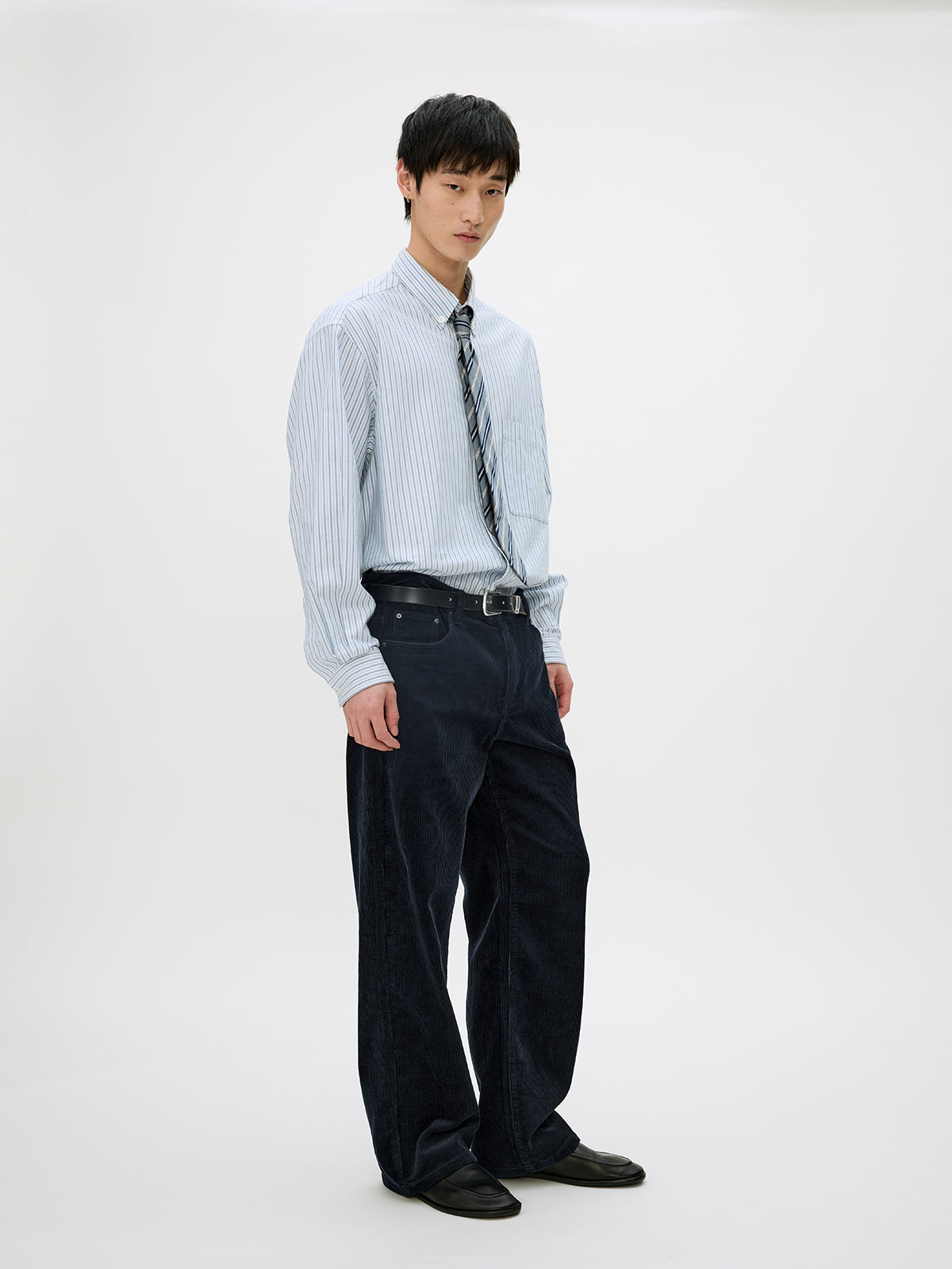 Wash-processed Straight Casual Pants