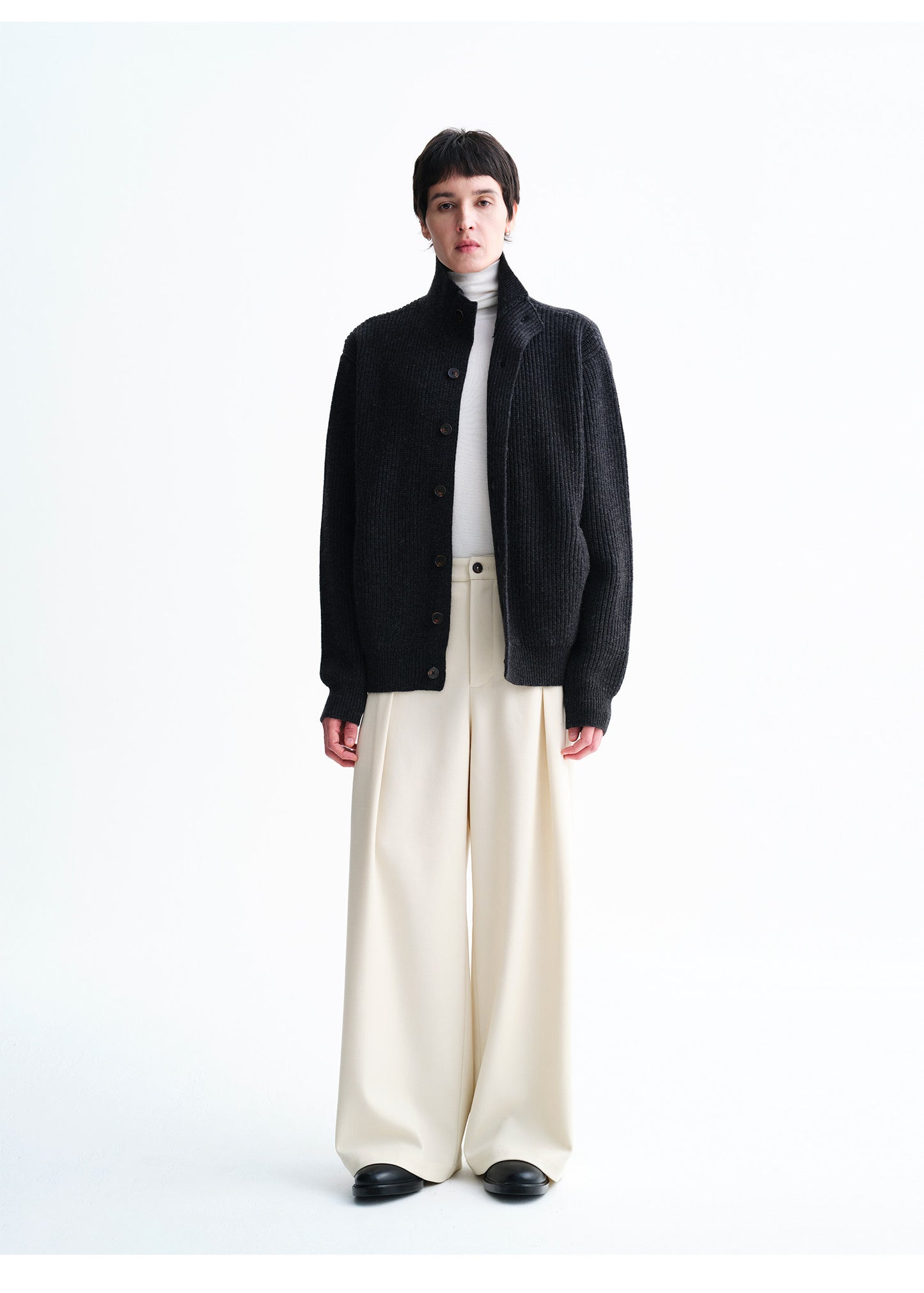 Unisex Pleated Wide-Leg Pants