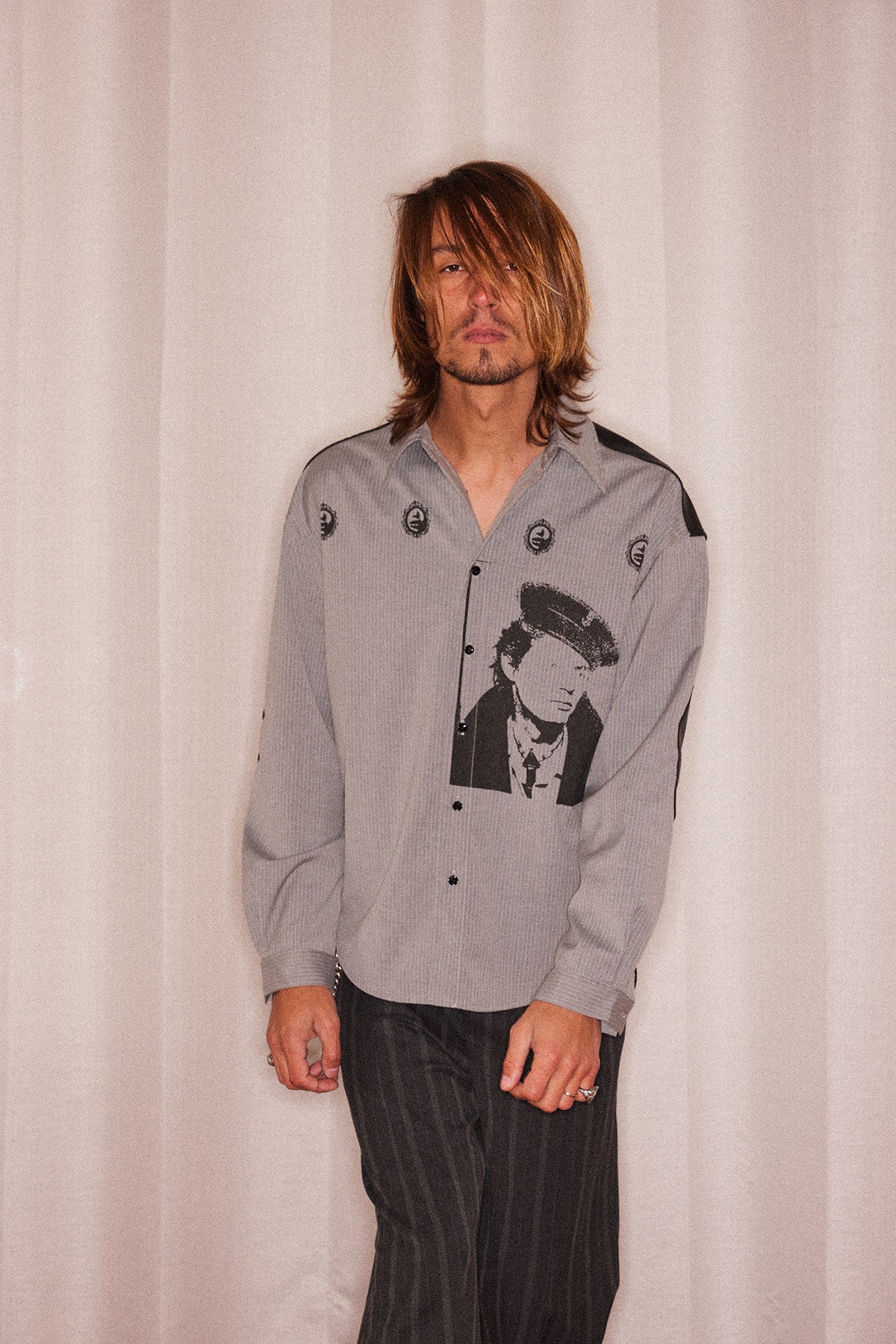 Patchwork Portrait Print Shirt