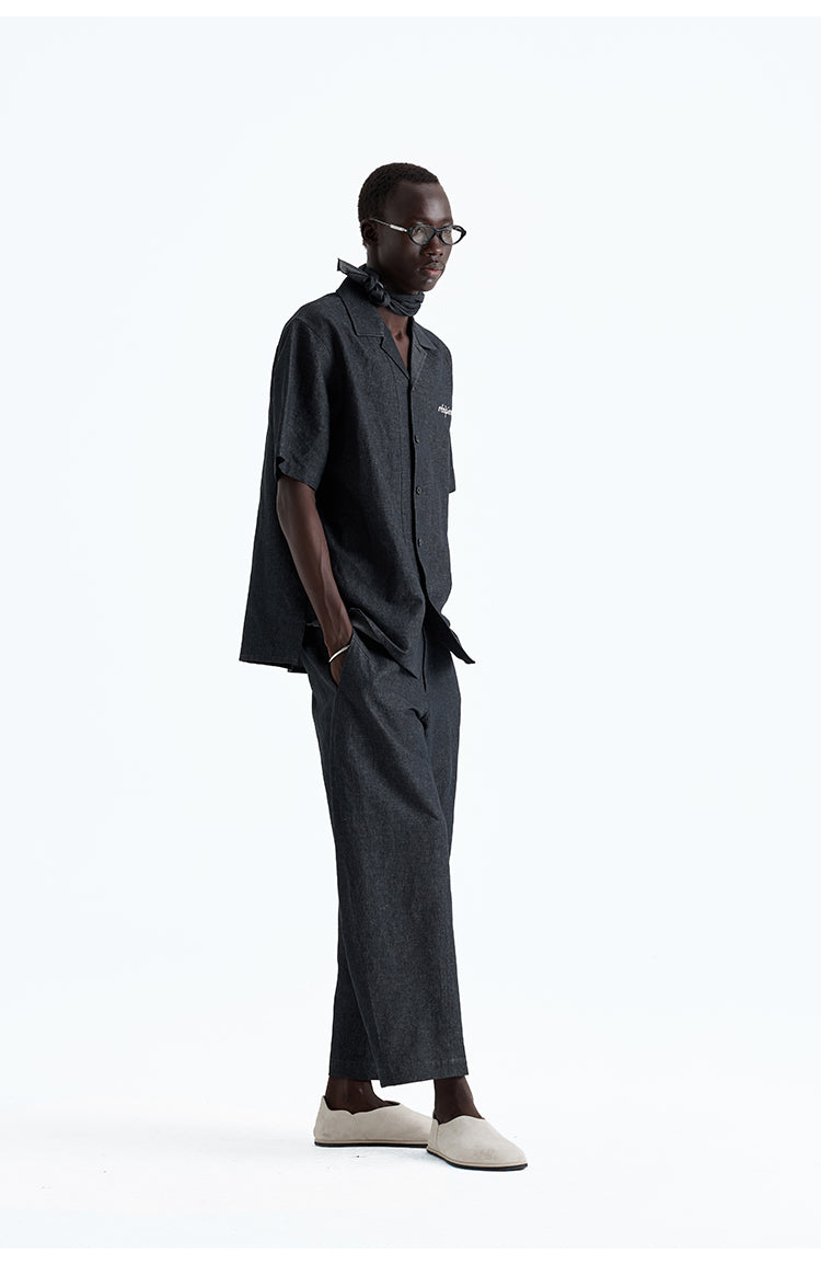 Natural cotton blend denim pants