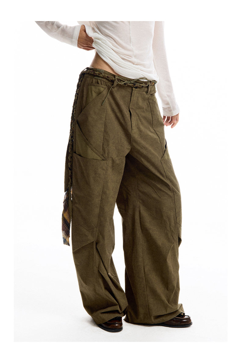 Wide leg scimitar casual pants